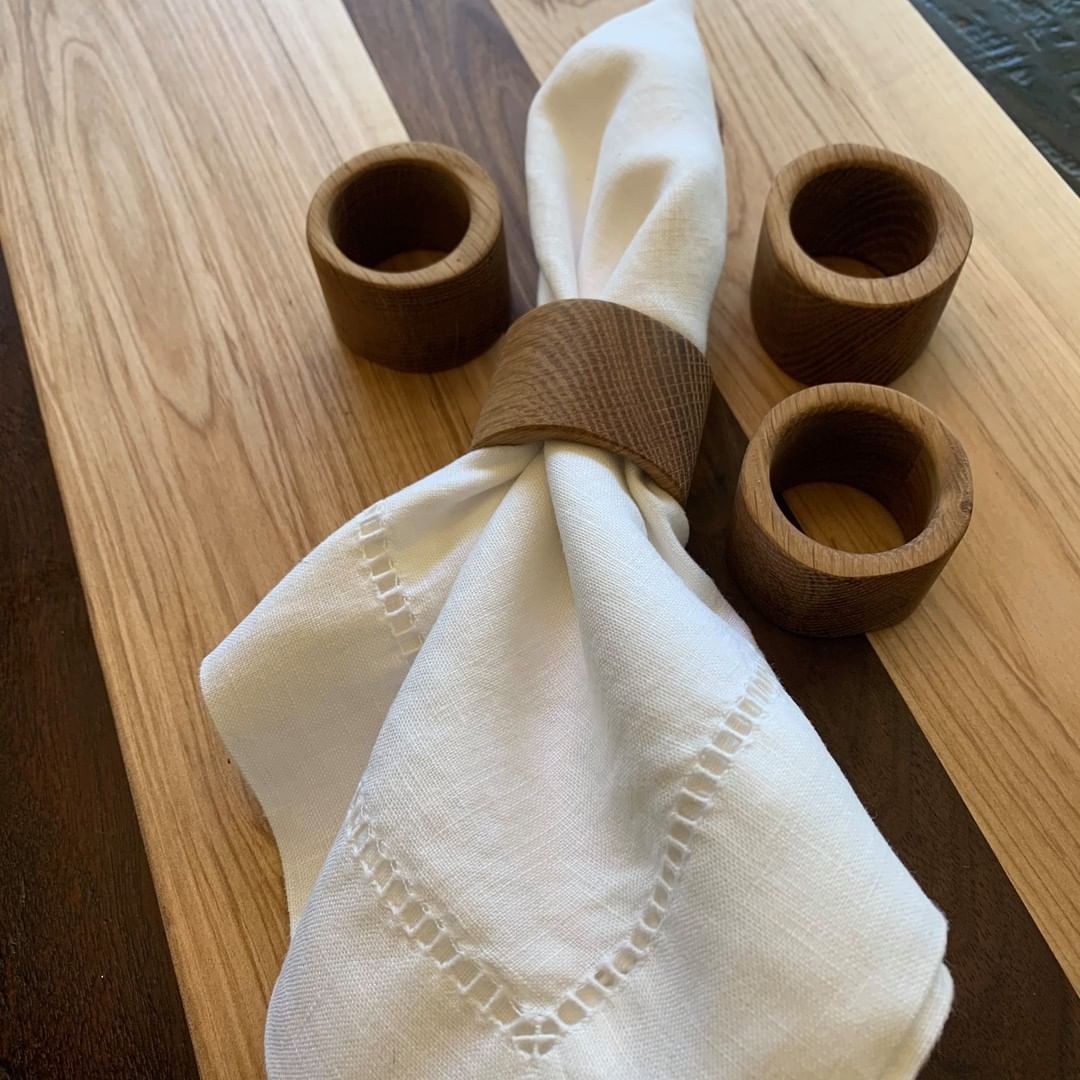 Ash Wood Napkin Rings. Napkin Rings. Set of Wooden Napkin Rings. Four  Napkin Ring Set. Wood Napkin Holders. Table Decor. Napkin Holders. 